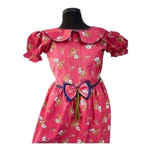 Vintage Girls Red Floral Dress by Jill, Girl’s Size 10